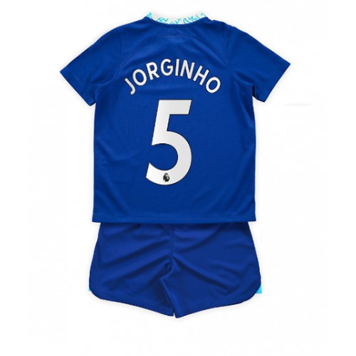 Dres Chelsea Jorginho #5 Domaci za djecu 2022-23 Kratak Rukav (+ kratke hlače)